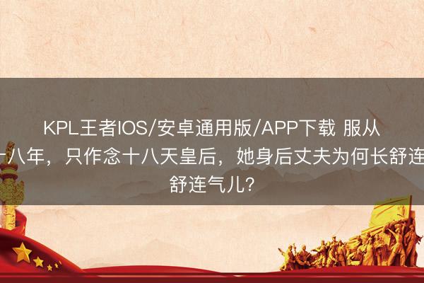 KPL王者IOS/安卓通用版/APP下载 服从寒窑十八年，只作念十八天皇后，她身后丈夫为何长舒连气儿？