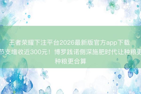 王者荣耀下注平台2026最新版官方app下载 每亩节支增收近300元！博罗践诺侧深施肥时代让种粮更合算