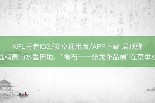 KPL王者IOS/安卓通用版/APP下载 展现弥远精微的水墨田地，“循石——张龙作品展”在京举办
